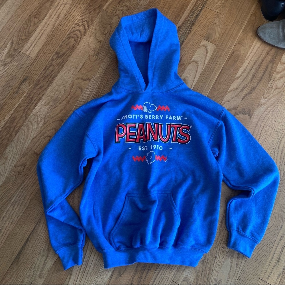Knott’s Berry Farm Blue Peanuts Hoodie Size Youth Large